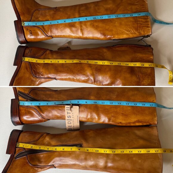 BED STU Tess Tan Leather Tall Riding Boots BedStu Size 7 - Picture 15 of 16